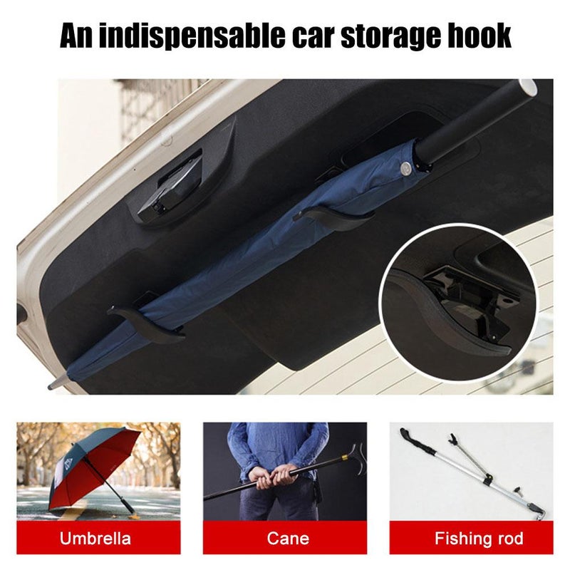 Car Trunk Hooks – 2 Pack Universal Car Seat Back & Trunk Storage Organizer Clips for Umbrellas, Shopping Bags, or Gear - Image 3